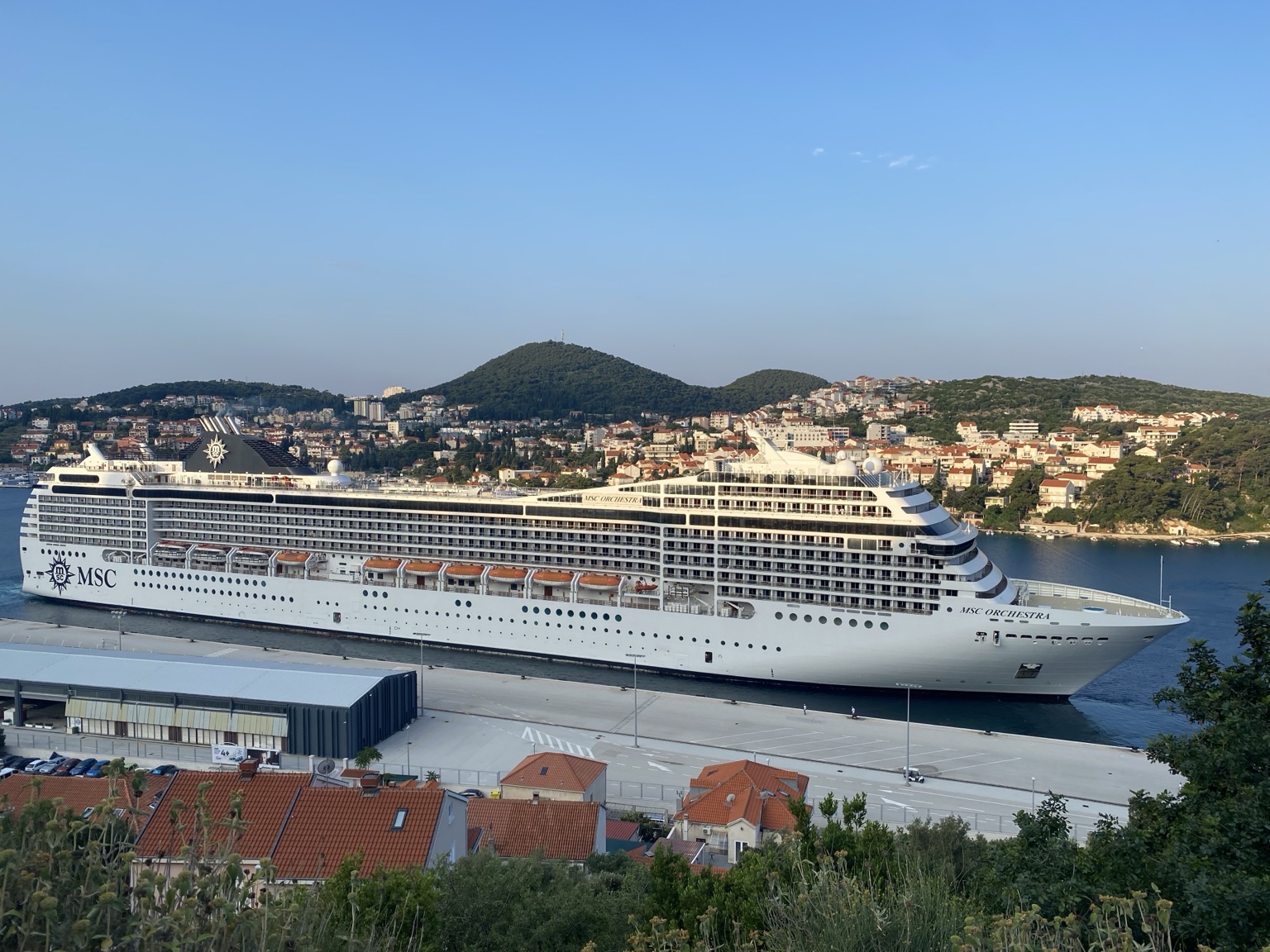 MSC Orchestra u luci Gruž, Dubrovnik.